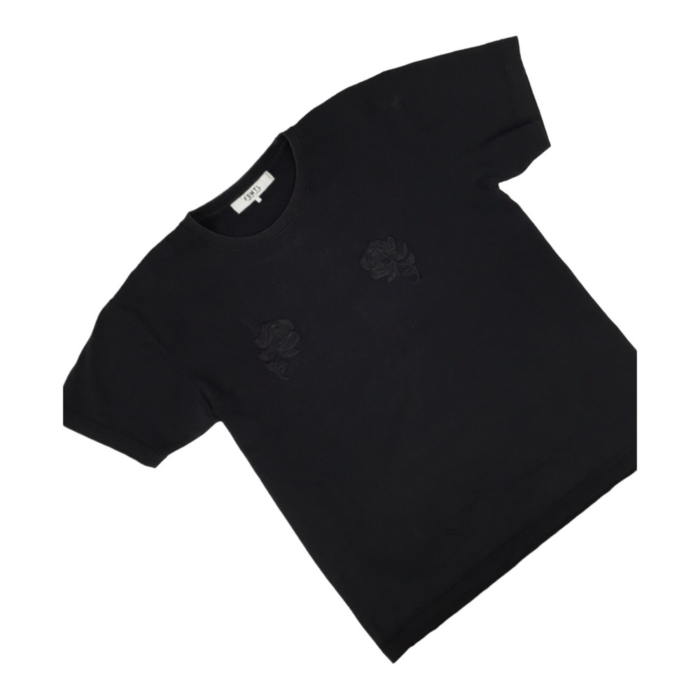 FDMTL Floral Embroidery T-Shirt Mens Size L Black Made In Japan Streetwear